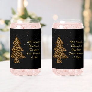 Vaso Con Forma De Lata Diseño de árbol de leopardo de vacaciones chic