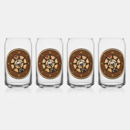 Vaso Con Forma De Lata Diseño de brújula náutica