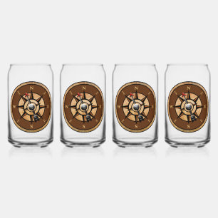 Vaso Con Forma De Lata Diseño de brújula náutica