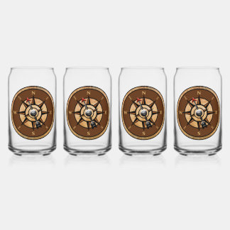 Vaso Con Forma De Lata Diseño de brújula náutica