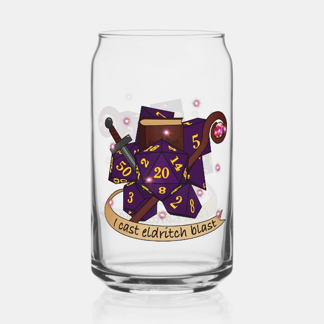 Vaso Con Forma De Lata Diseño de dados de bloqueo (Anverso)