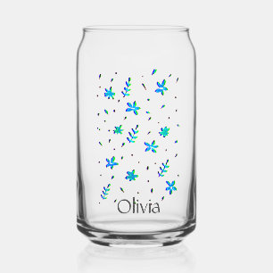 Vaso Con Forma De Lata Diseño de flores modernas y dulces de bonito