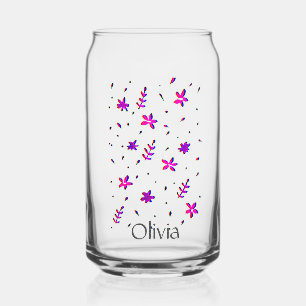Vaso Con Forma De Lata Diseño de flores modernas y dulces de bonito
