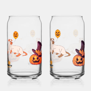 Vaso Con Forma De Lata Diseño de Halloween con fantasía de perro y calaba