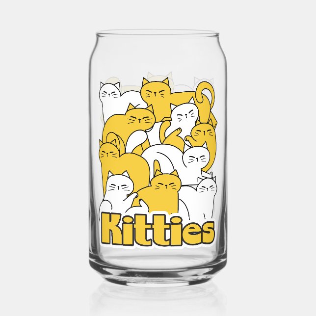 Vaso Con Forma De Lata Diseño de Kitties Chubby - Arte gato adorable (Anverso)