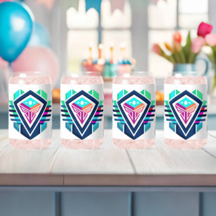 Vaso Con Forma De Lata Diseño de logotipo abstracto para juegos de vidrio