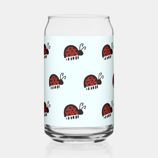 Vaso Con Forma De Lata diseño de mariquita (Anverso)