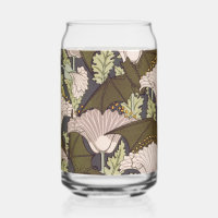 Diseño Floral de Murciélago y Amapola Art Nouveau