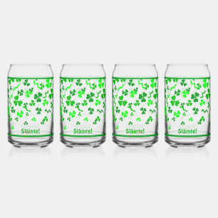 Vaso Con Forma De Lata Diseño Personalizado de Suerte Shamrocks Irlandés