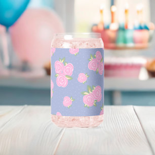 Vaso Con Forma De Lata Diseño Romántico de Rosa Antigua