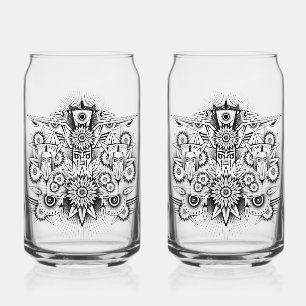 Vaso Con Forma De Lata Diseño tribal artístico