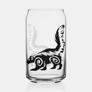 Vaso Con Forma De Lata Diseño tribal de zorrillo rayado
