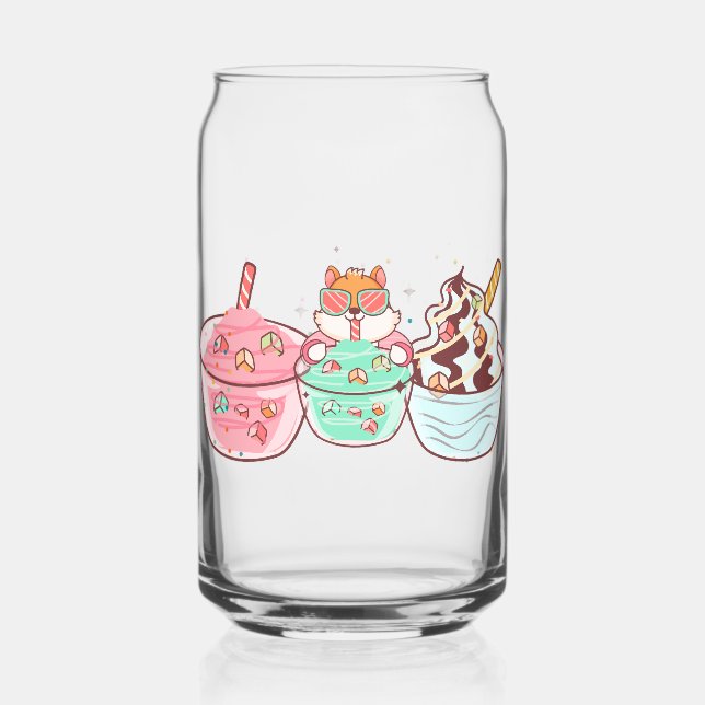 Vaso Con Forma De Lata disfrutando de una bebida (Anverso)