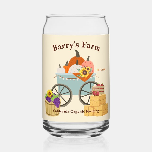 Vaso Con Forma De Lata Diversión Personalizada en la Granja (Anverso)