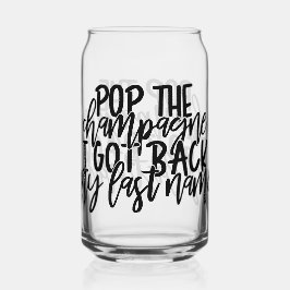 Vaso Con Forma De Lata Divorce Party | Black and Gold Pop the Champagne