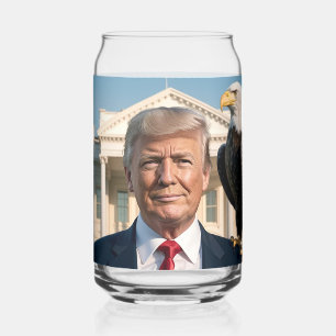 Vaso Con Forma De Lata Donald Trump con águila estadounidense en el hombr
