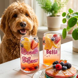 Vaso Con Forma De Lata Doodle Mamá Personalizada Corazones Rosados Nombre