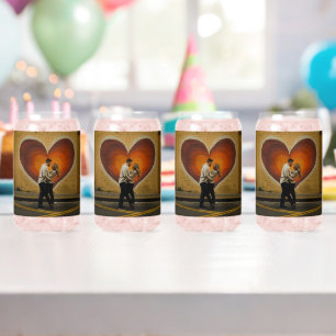 Vaso Con Forma De Lata Dos almas, un corazón" de gafas Bodas personalizad