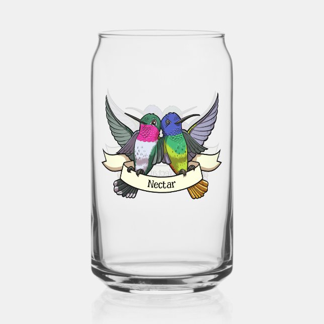 Vaso Con Forma De Lata Dos Hummingbirds Con Personalizado De Néctar De Ci (Anverso)