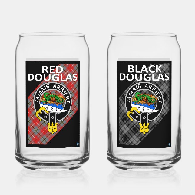 Vaso Con Forma De Lata DOUGLAS ROJAS Y NEGROS Bebidas Glass (Reverso )