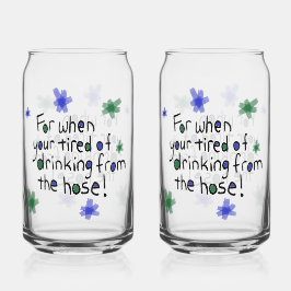 Vaso Con Forma De Lata Drinking From Hose Glass