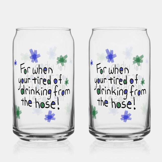 Vaso Con Forma De Lata Drinking From Hose Glass (Anverso)