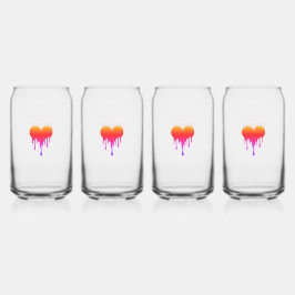 Vaso Con Forma De Lata Drinkware Set - Small hearts, big bursts
