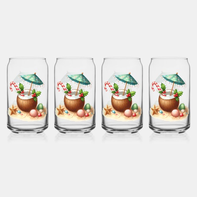 Vaso Con Forma De Lata Drinkware Set-Tropical Christmas (Anverso)