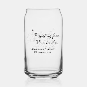 Vaso Con Forma De Lata Ducha de novia de viaje agregar nombre fecha de se