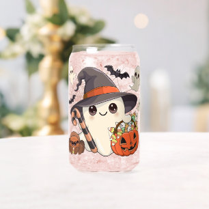 Vaso Con Forma De Lata Dulce Fantasma de Halloween al Estilo Kawaii
