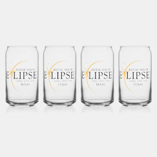 Vaso Con Forma De Lata Eclipse solar total de 2024 Texas Black & Gold mod