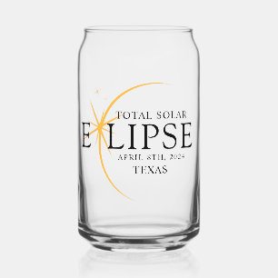 Vaso Con Forma De Lata Eclipse solar total de 2024 Texas Black & Gold mod