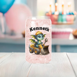 Vaso Con Forma De Lata El alegre dragón en un camión de construcción