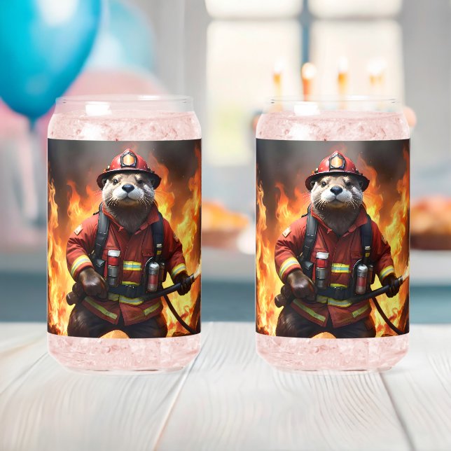 Vaso Con Forma De Lata El atraso de Otter Fireman, (Insitu (Baby Shower))