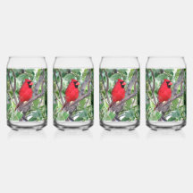 El cardenal masculino Can Glass — Backyard Bird Se