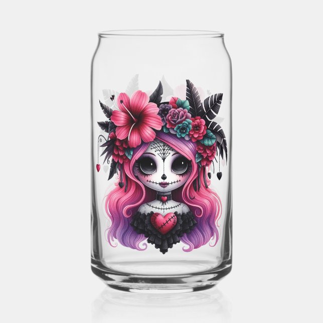 Vaso Con Forma De Lata El cráneo gótico puede cristalizar (Reverso )