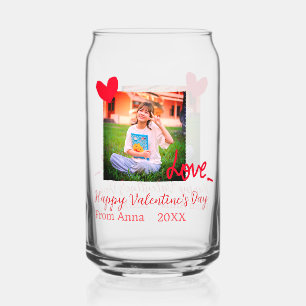 Vaso Con Forma De Lata El día de San Valentín feliz amor al corazón rojo 