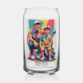 Vaso Con Forma De Lata El emotivo momento de golf de papá e hijo en el dí