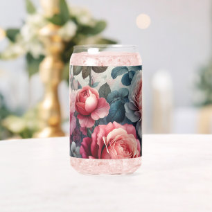 Vaso Con Forma De Lata El encanto floral de un Rosa inmaduro