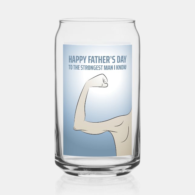 VASO CON FORMA DE LATA EL HOMBRE MÁS FUERTE QUE CONOZCO (Anverso)