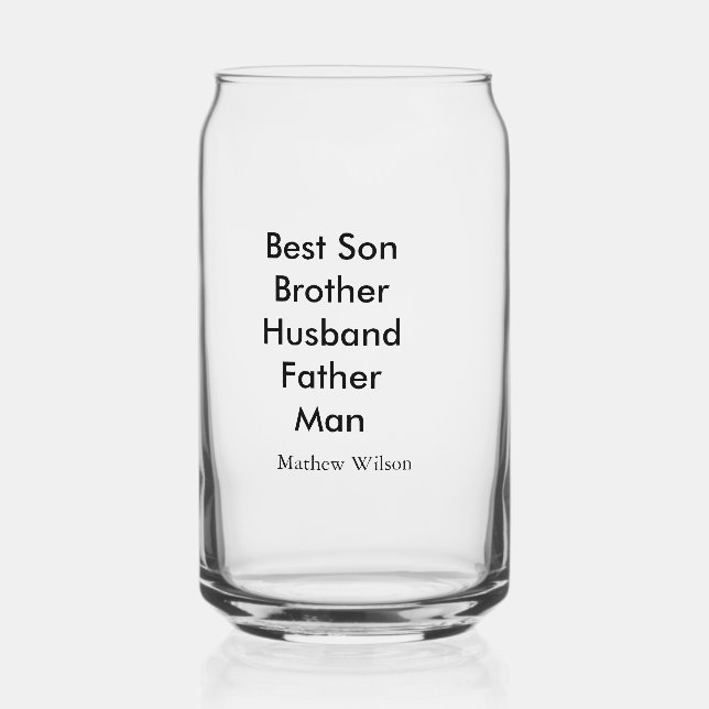Vaso Con Forma De Lata El mejor hombre hijo marido papá cita el texto del (Anverso)