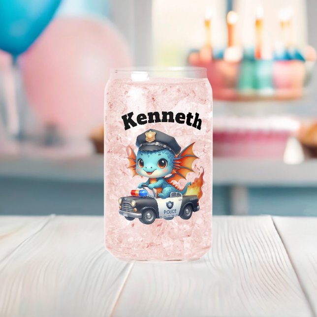 Vaso Con Forma De Lata ¡El policía del dragón bebé persigue sueños! (Insitu (Baby Shower))