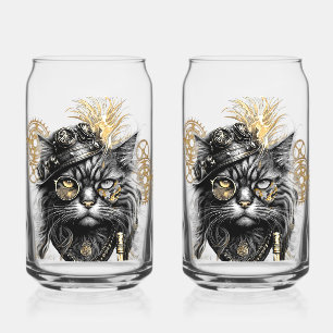 Vaso Con Forma De Lata El profesor Sprocket-Paws El Gato Steampunk Divert