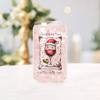 Vaso Con Forma De Lata El tiempo de los navidades es mejor con el vino