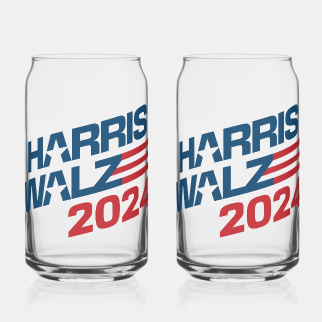 Vaso Con Forma De Lata Elecciones Harris Walz 2024 (Anverso)