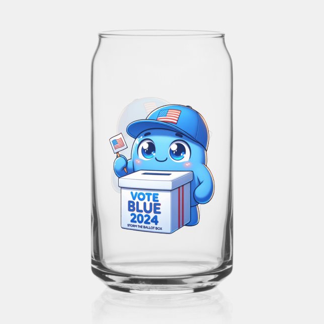 Vaso Con Forma De Lata Elecciones presidenciales de 2024 en azul (Anverso)