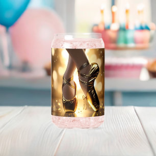 Vaso Con Forma De Lata Elegancia Dorada: Zapatos de Bailarina sobre Bokeh