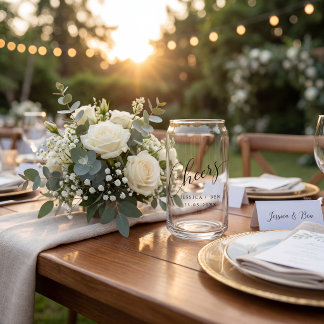 Vaso Con Forma De Lata elegant black white custom wedding can Glass 