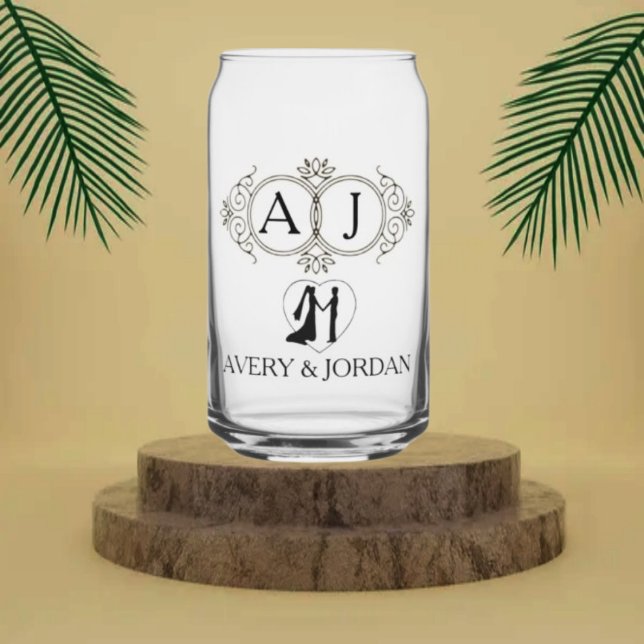 Vaso Con Forma De Lata Elegant Monogram couple initials luxurious style (Subido por el creador)