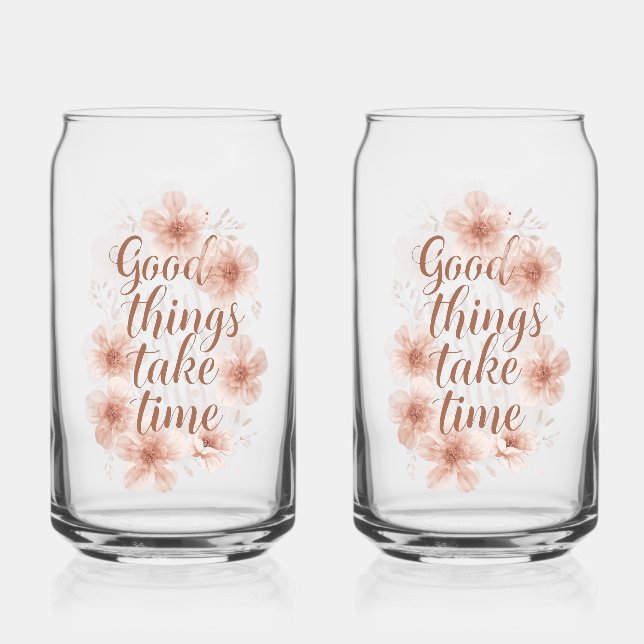 Vaso Con Forma De Lata Elegant Patience and Growth Quote (Anverso)